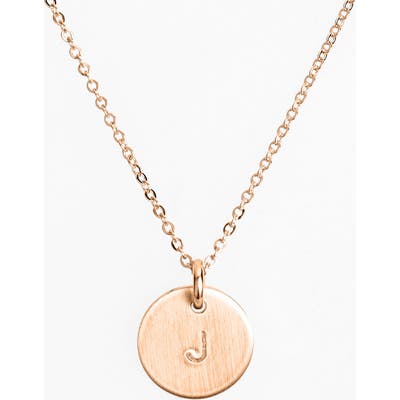 Nashelle 14K-Rose Gold Fill Initial Mini Disc Necklace