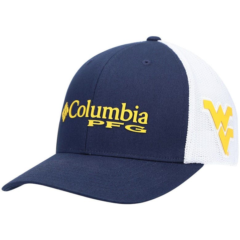 Shop Columbia Navy West Virginia Mountaineers Pfg Snapback Adjustable Hat
