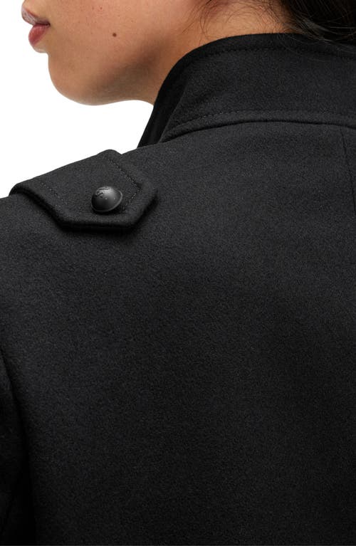 Allsaints Rummy Double Breasted Wool Blend Jacket In Black