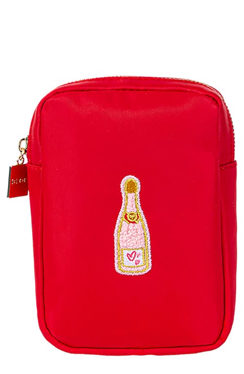 Mini Champagne Cosmetics Bag in Red