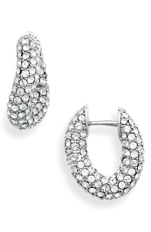 Balenciaga Crystal Hoop Earrings in Shiny Silver/Crystal at Nordstrom