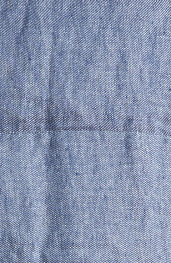 Shop Brunello Cucinelli Denim Effect Linen Down Vest In Cjm90 Denim/ Panama