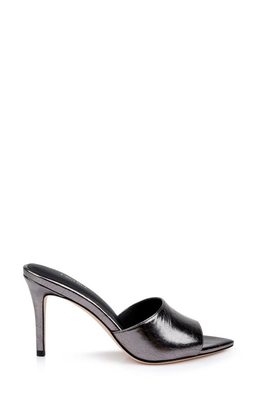 Shop L Agence L'agence Lolita Vii Slide Sandal In Gunmetal Leather