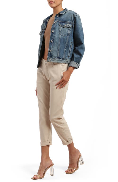 Mavi Jeans Brooke Cuff Stretch Twill Ankle Pants In Silver Grey