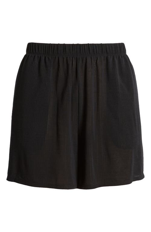 Shop Open Edit Dreamy Rib Sleep Shorts In Black