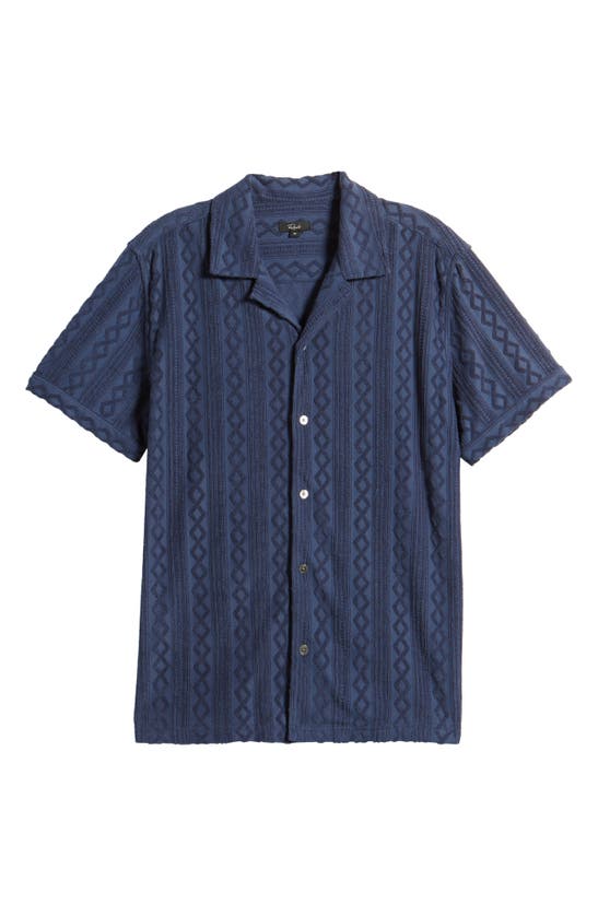 Shop Rails Maverick Textured Knit Camp Shirt In Royal Blue