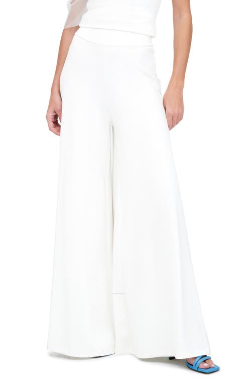 Shop Marcella Georgia Ponte Wide Leg Pants In Off White