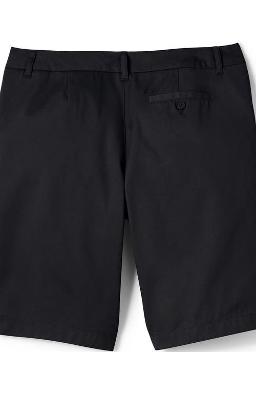 Shop Lands' End School Uniform Young  Tall Plain Front Blend Chino Shorts In Black