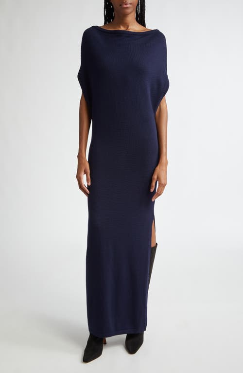 Shop Ramy Brook Chet Wool Maxi Sweater Dress In Navy