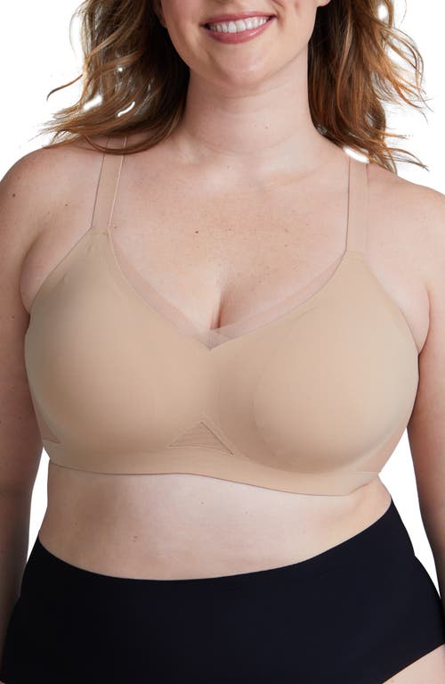 CrossOver Wireless Bra in Sand