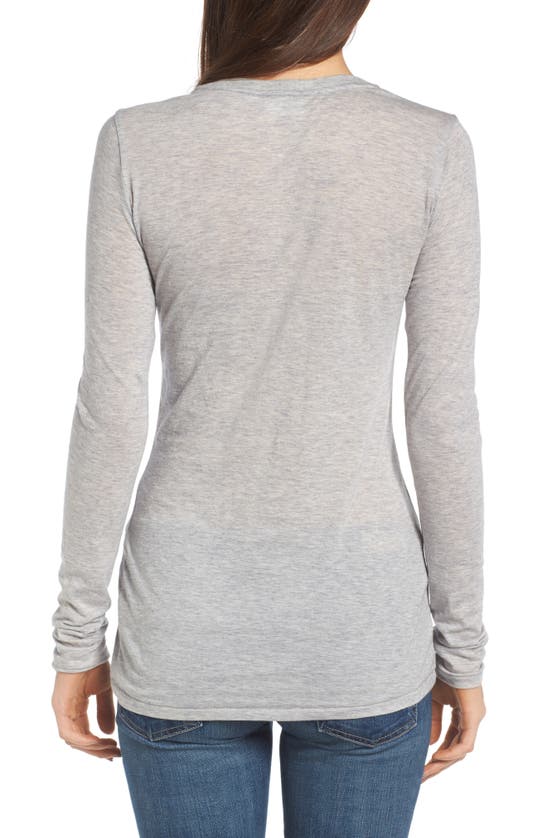 Shop Ag The Logan Cotton & Cashmere Tee In Heather Grey