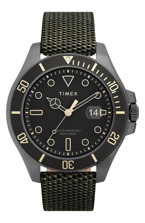 Timex Harborside Coast Textile Strap Watch, 43mm in Gunmetal at Nordstrom