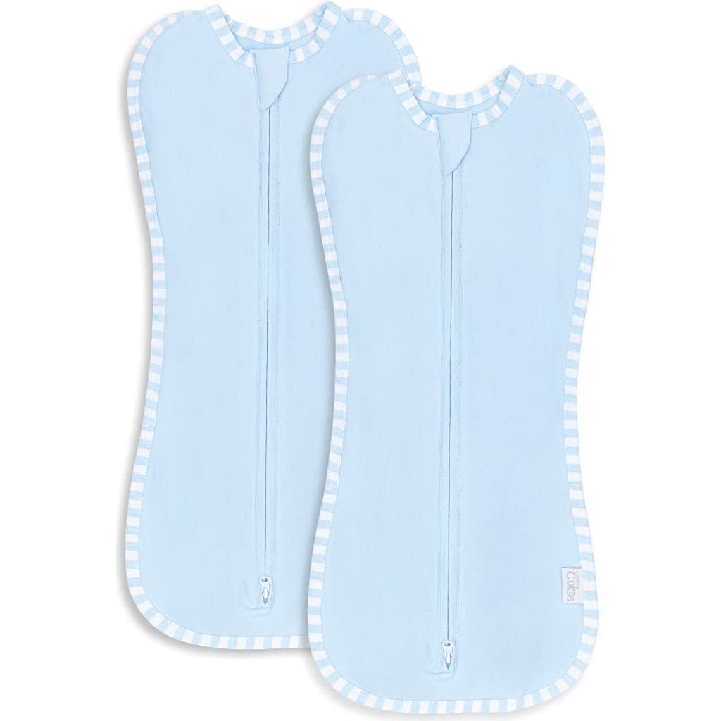 Comfy Cubs Swaddle Blanket Baby Girl Boy Easy Zipper Wrap 2 Pack Newborn Infant Sleep Sack In Blue