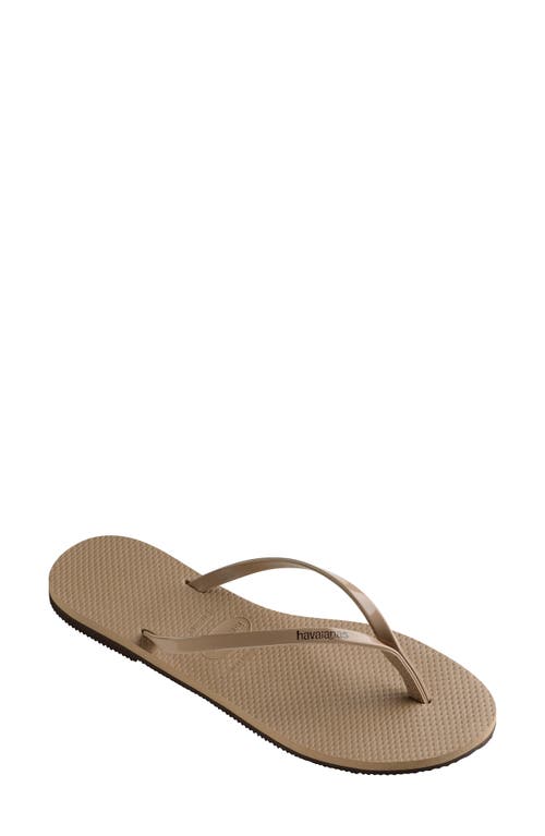 Shop Havaianas You Flip Flop In Rose Gold/gold