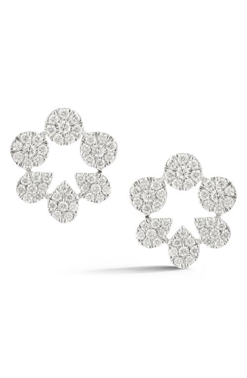 Taylor Beth Cutout Stud Earrings in White Gold