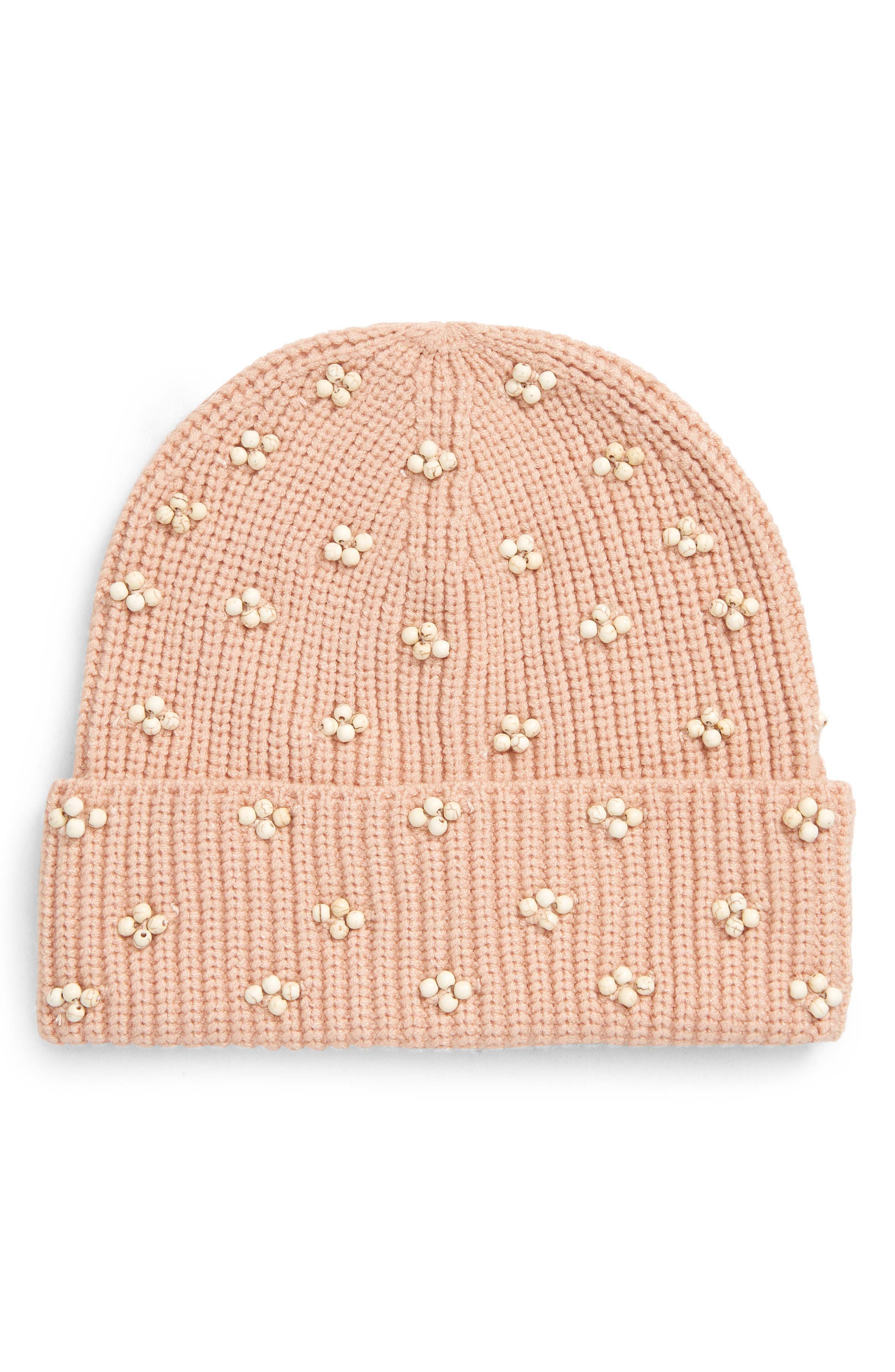 Lele Sadoughi Cluster Beaded Beanie 