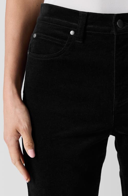 Shop Eileen Fisher High Waist Slim Fit Ankle Velveteen Pants In Black