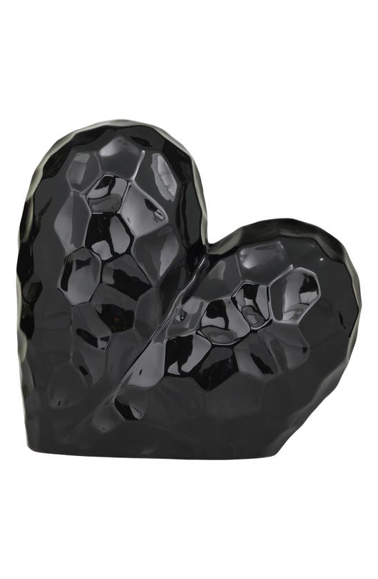 VIVIAN LUNE HOME VIVIAN LUNE HOME BLACK PORCELAIN HEART SCULPTURE