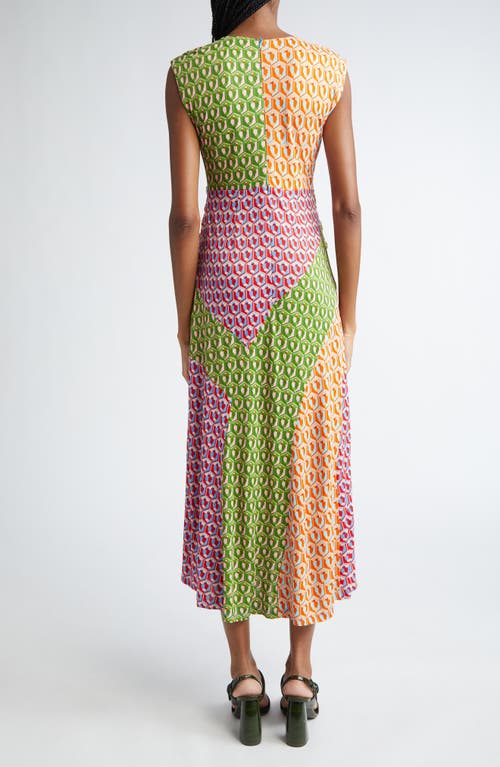 Shop Farm Rio Cashew Knot Front Midi Dress In Green Multi