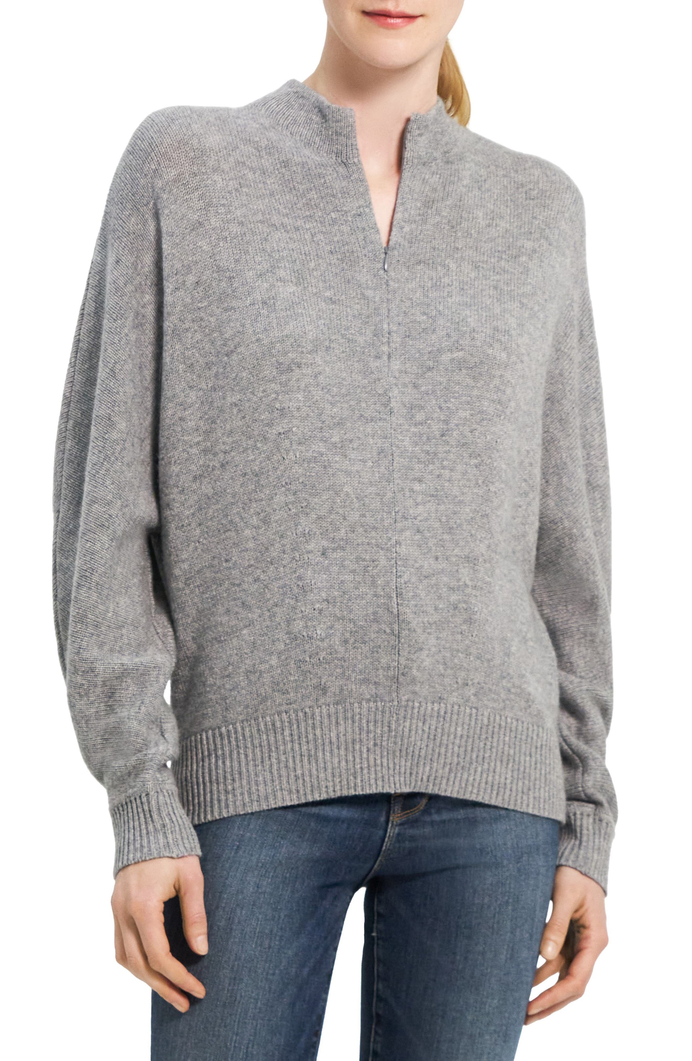Theory Half-Zip Shaped Cashmere Sweater 