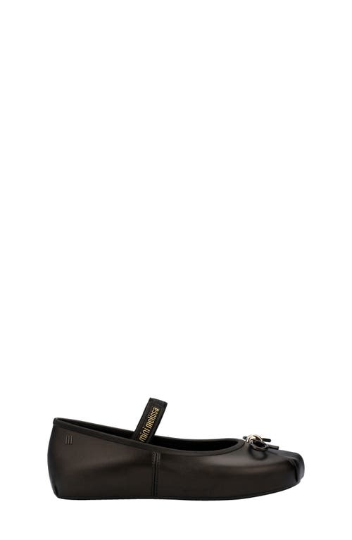 Mini Melissa Sophie Mary Jane Ballet Flat In Metallic Black