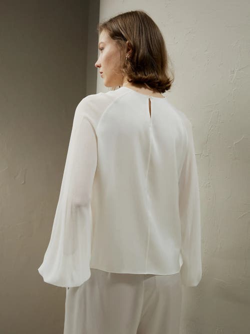 Lilysilk Silk Blouse With Raglan Sleeves In Natural White