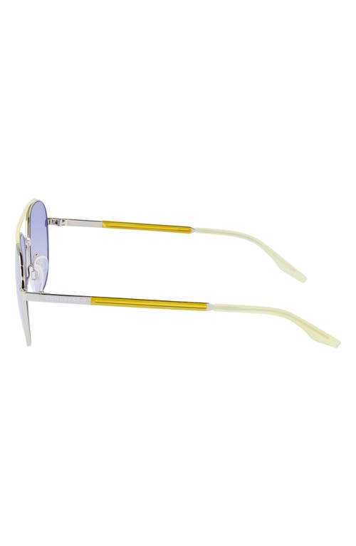 Shop Converse Activate 57mm Aviator Sunglasses In Shiny Silver/gold Mirror