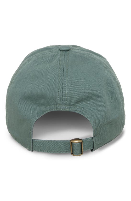 Shop David & Young Oui Croissant Embroidered Cotton Baseball Cap In Sage