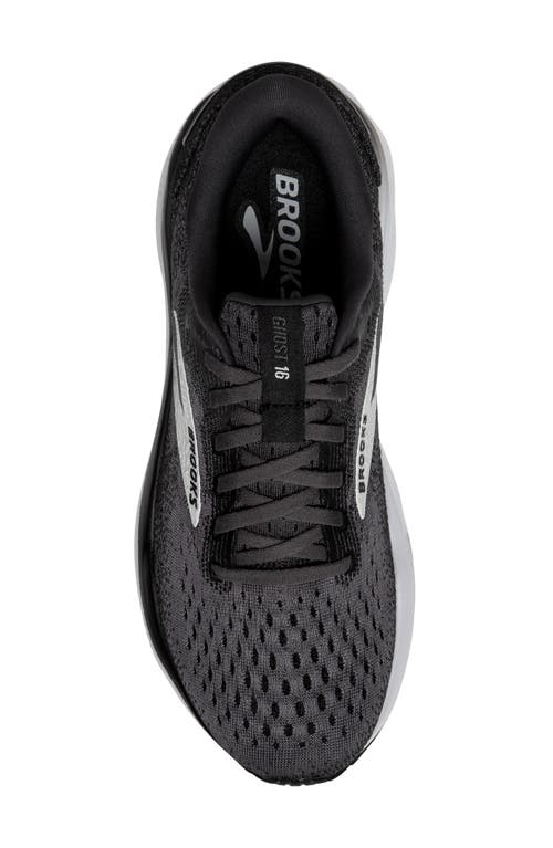 Brooks Ghost 16 Running Shoe In Black/grey/white