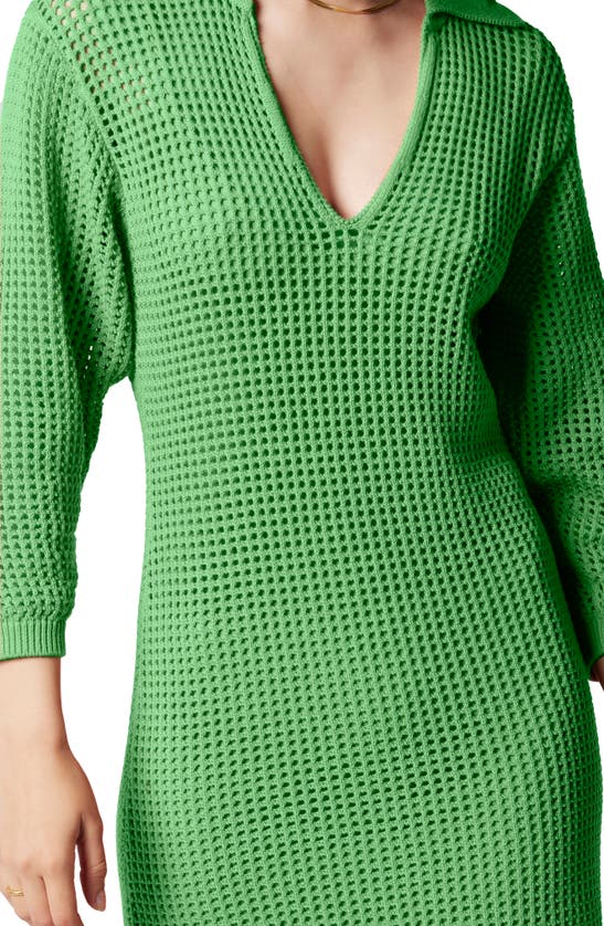 Equipment Remy Open Stitch Cotton Dress In Bright Jadesheen | ModeSens