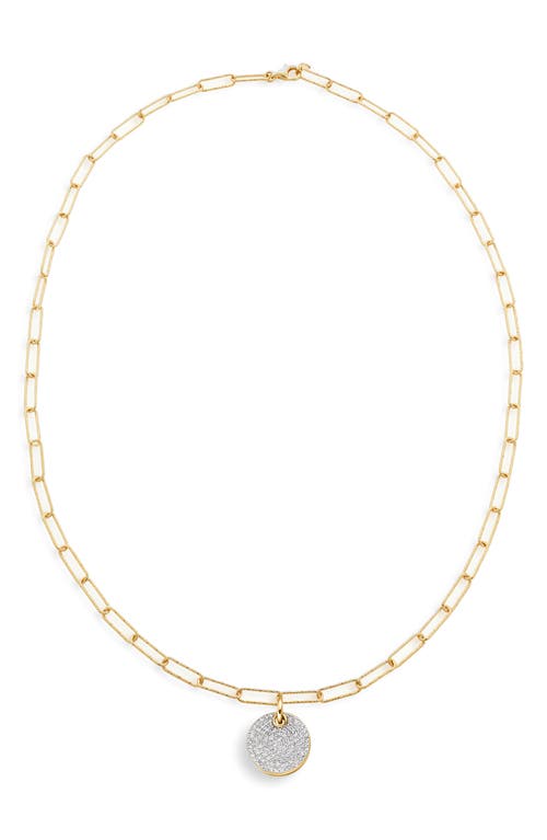 Monica Vinader Ava Diamond Disc Pendant Necklace in 18K Gold Vermeil/Diamond