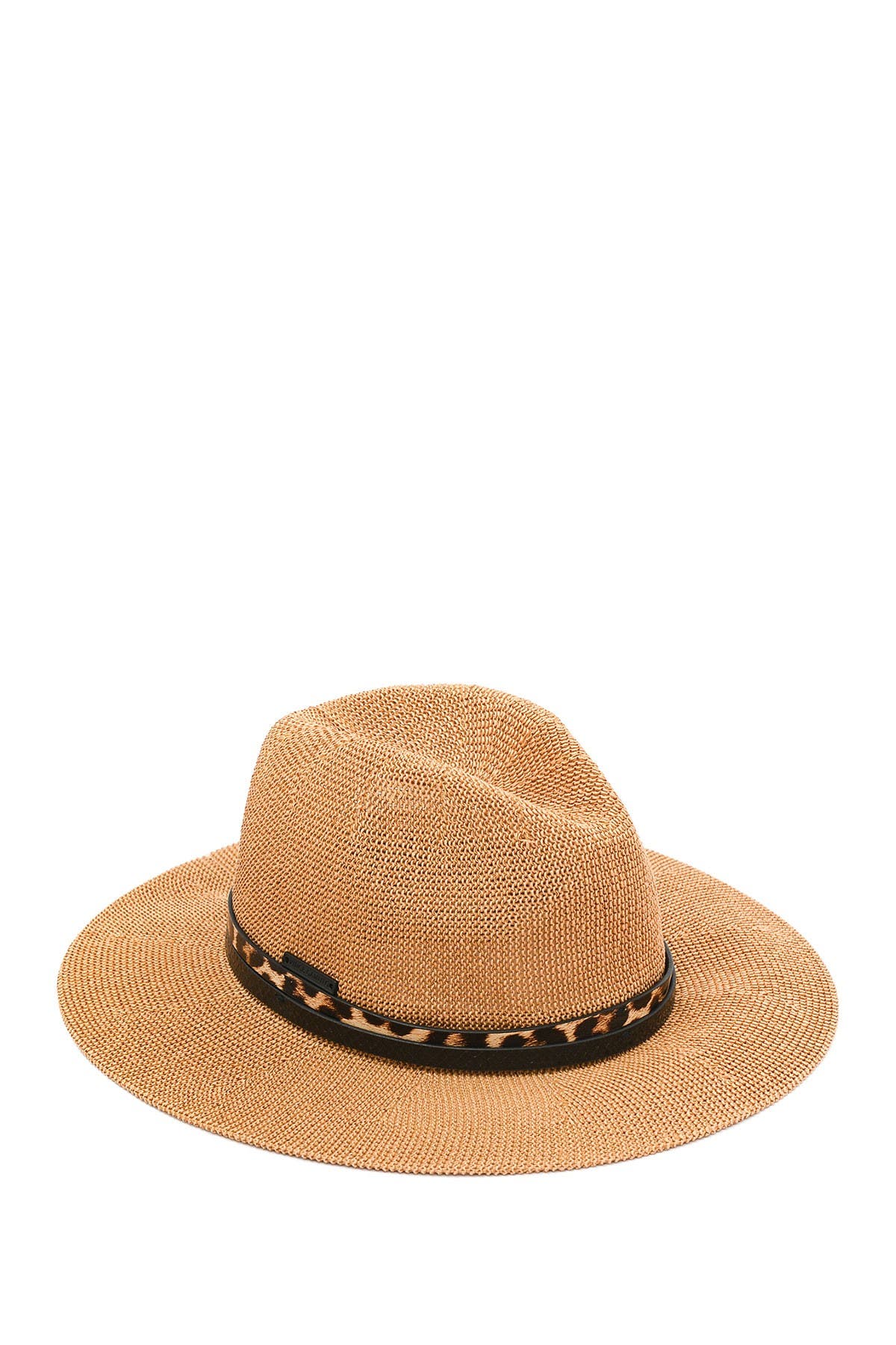 Vince Camuto Mix Media Band Panama Hat In Tan