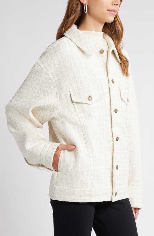 OPEN EDIT OPEN EDIT OVERSIZE TWEED TRUCKER JACKET 