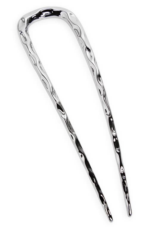 Wavy French Hair Pin in Silver