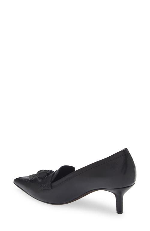 Brunello Cucinelli Monili Tassel Kitten Heel Pump In C101 Nero