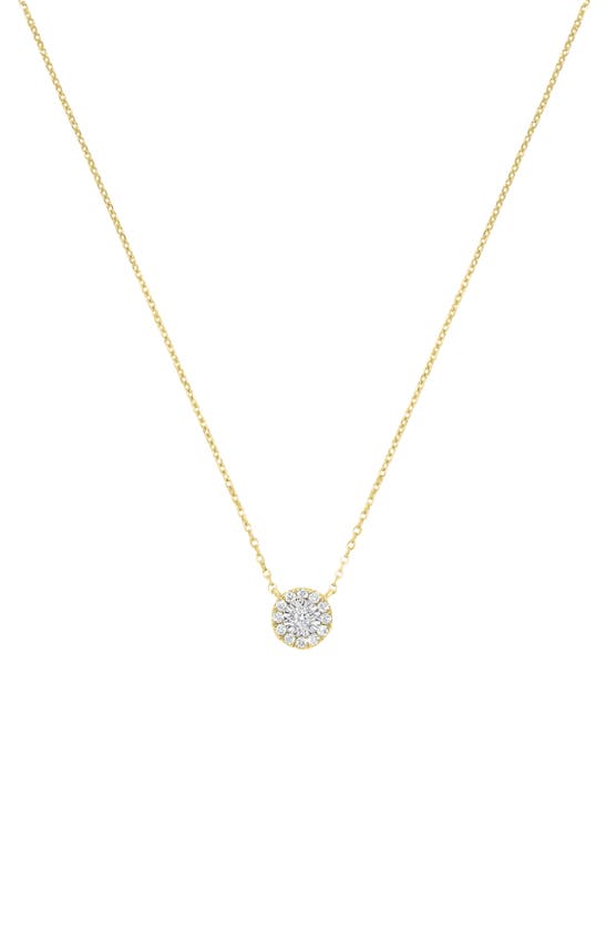 H.j. Namdar Miracle Diamond Halo Necklace In 14k Yellow And White Gold