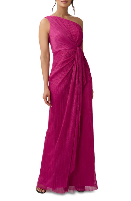 One-Shoulder Evening Gown in Magenta