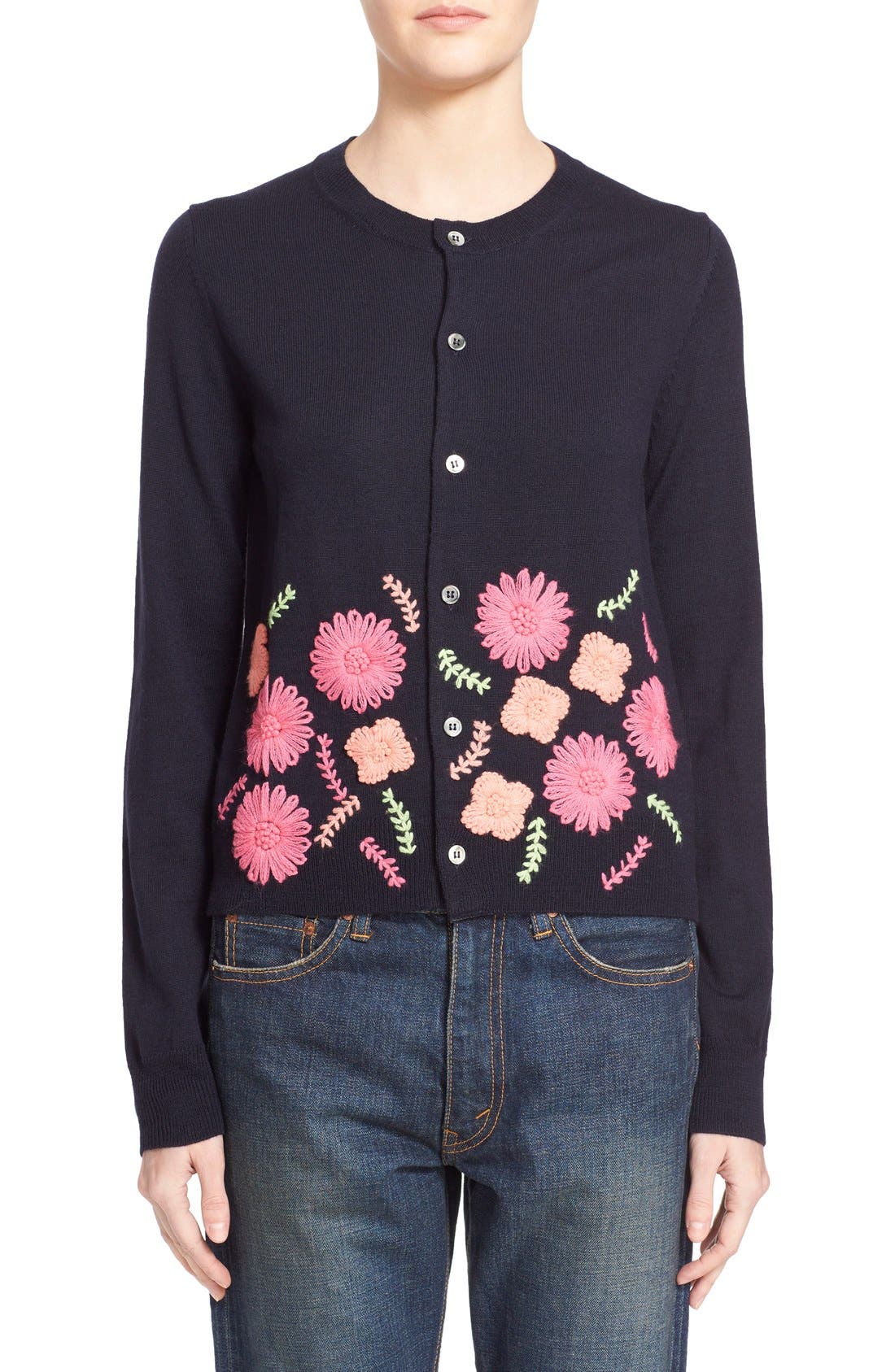 Comme des Garçons Floral Embroidered Cardigan Nordstrom