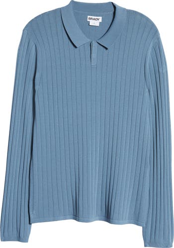 Rib-knit Polo Shirt