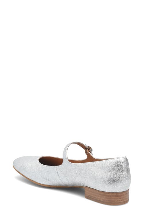 Söfft Sofft Elsey Leather Flat In Silver Metallic