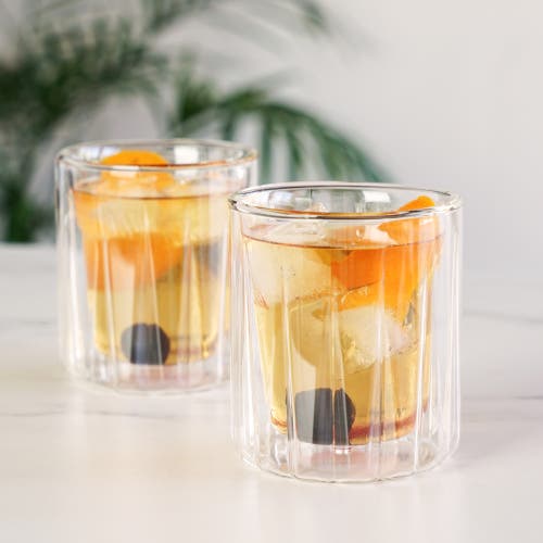 Viski Double Walled Rocks Glasses In Clear