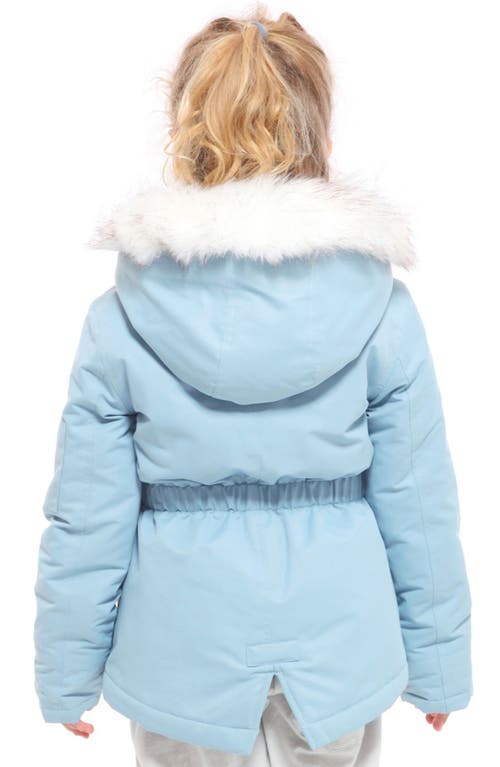 Rokka&rolla Kids' Parka Jacket With Insulated Hood In Blue Fog