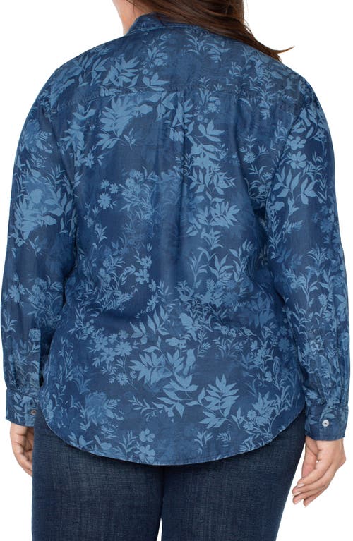 Shop Liverpool Los Angeles Button-up Shirt In Indigo Floral