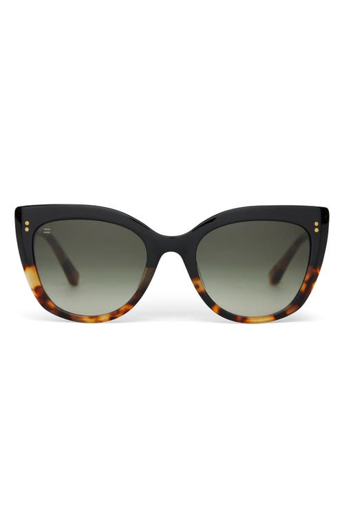 TOMS Sophia 53mm Cat Eye Sunglasses in Black Fade/Olive Gradient