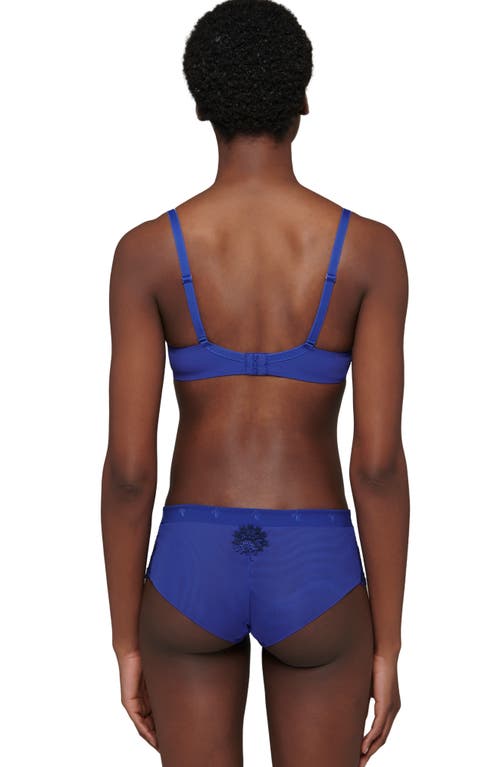Simone Perele Wish Embroidered Boyshorts In Electric Blue