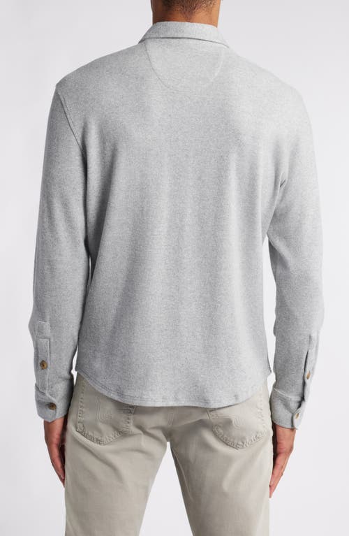 Johnnie-o Brayden Knit Flannel Button-up Shirt In Light Gray