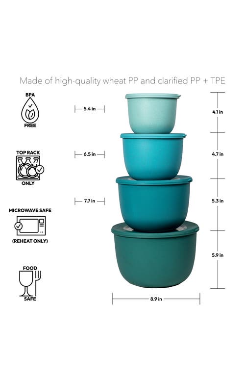Tarhong Set Of 4 Stackable Melamine Mixing Bowls In Blue