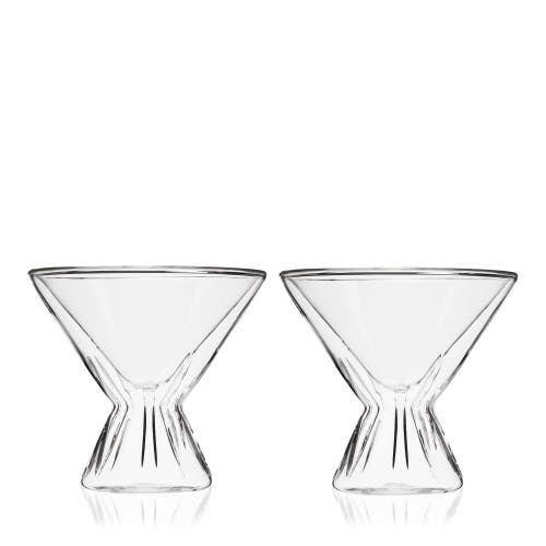 Shop Viski Double Walled Martini Glasses Set Of 2 In Clear