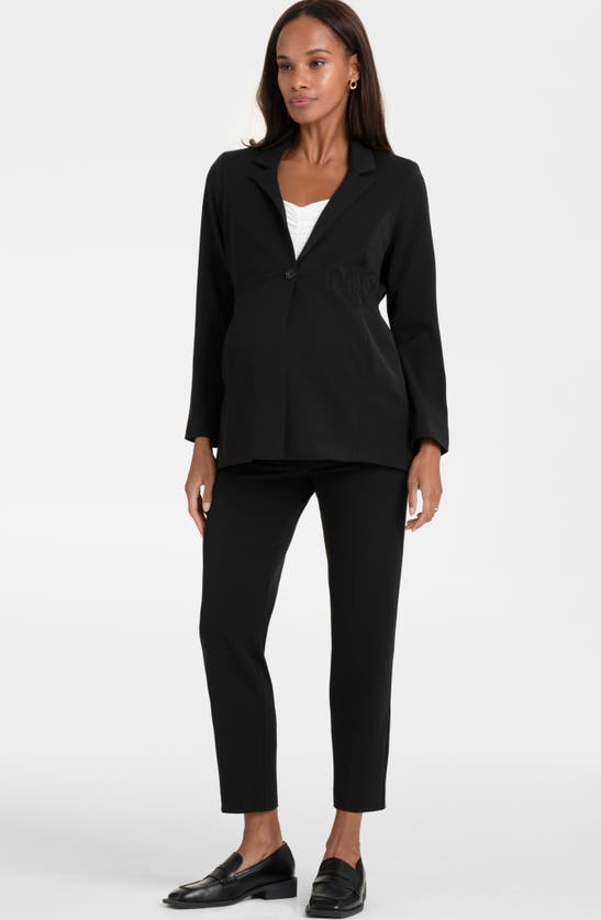 Shop Seraphine Corporate Maternity Blazer In Black