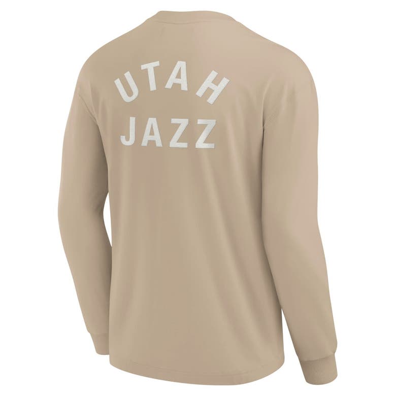 Shop Fanatics Signature Unisex  Khaki Utah Jazz Elements Super Soft Long Sleeve T-shirt